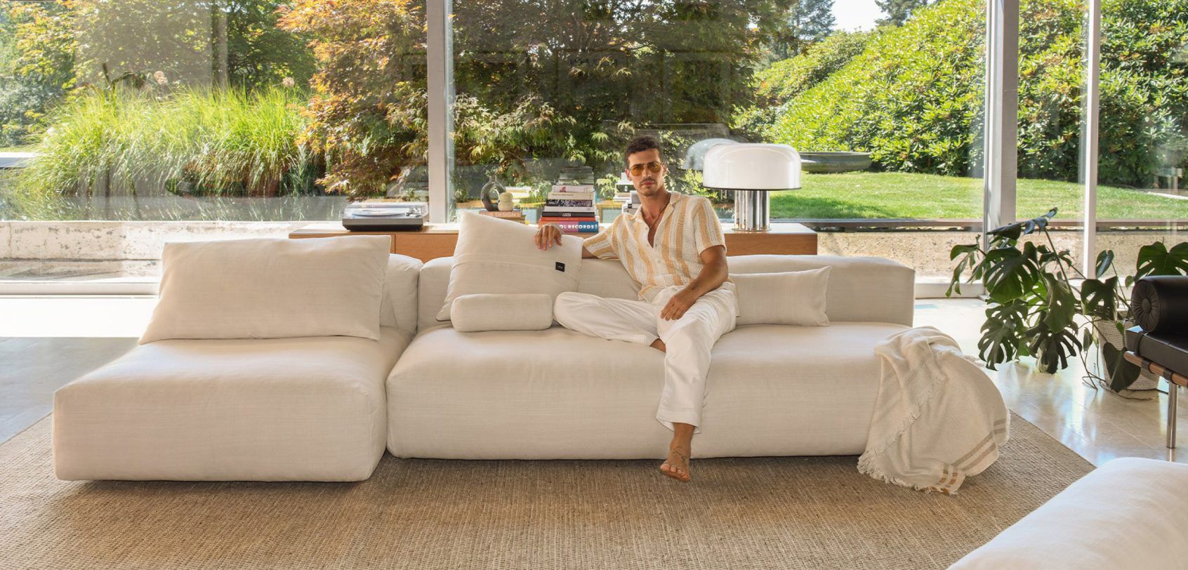 vetsak | Sofa Set 08 - Daybed - Pique - Dark Grey | Modular Sofa | 6 Seater | Outdoor Island | Double lounger